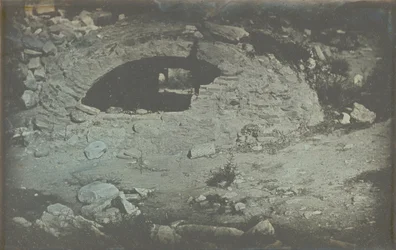 Temple of Minerva Poliade, Athens (foreground); Cistern Opening at the Foot of the Erechtheion